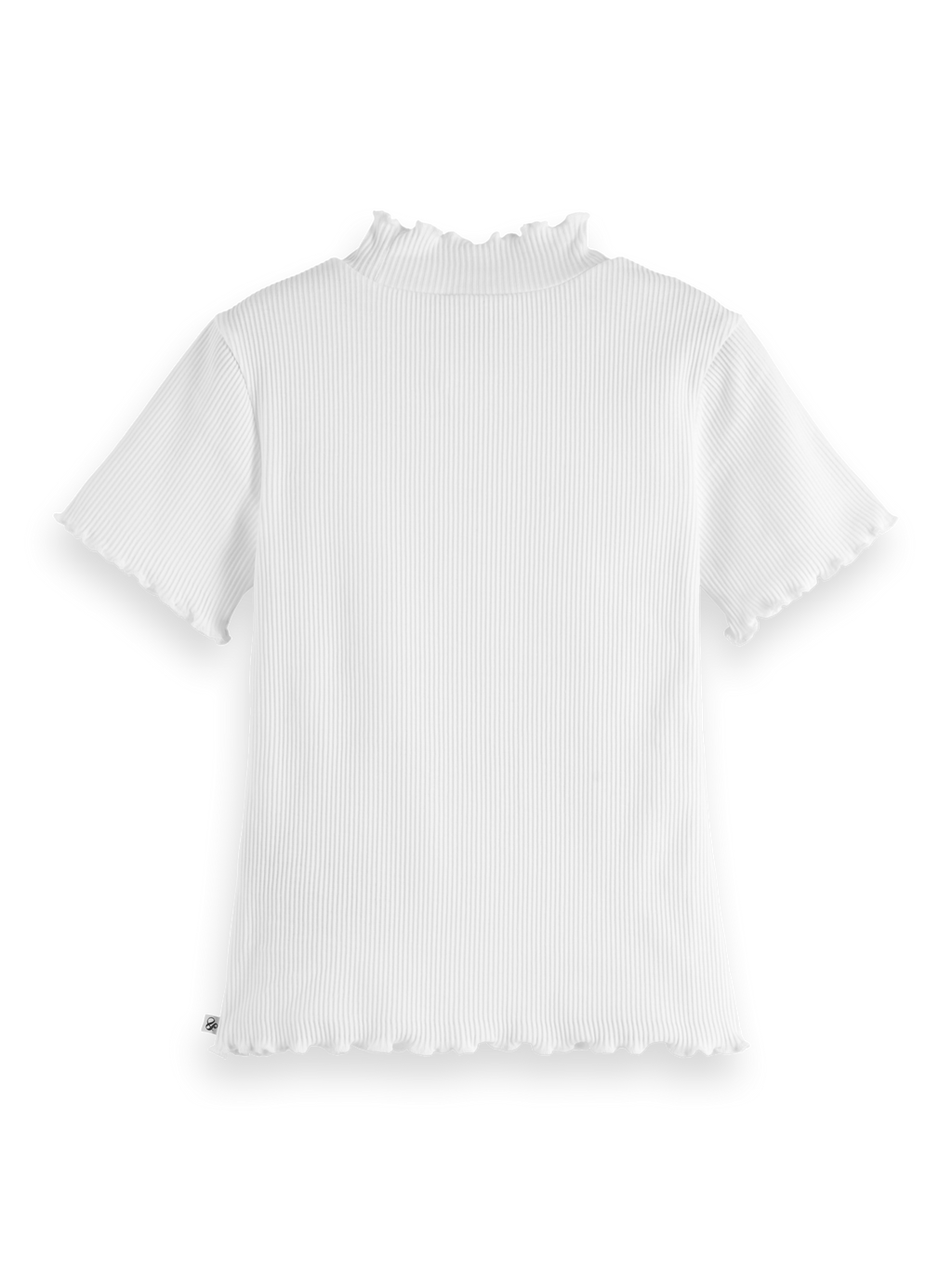 Girls' Core Mock Neck Ribbed Slim-Fit Short Sleeve T-Shirt