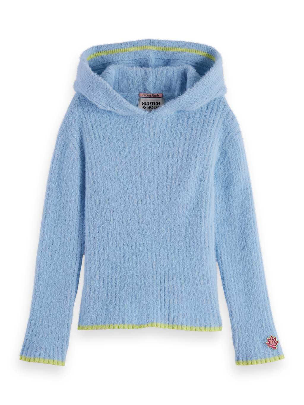 Girls' Soft Fluffy Viscose Rib Knit Hoodie