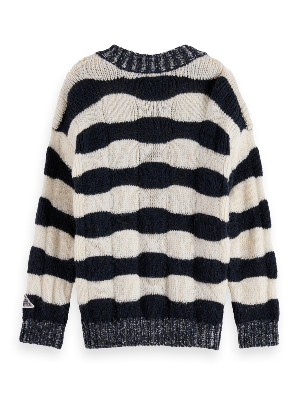 Girls' Loose-Fit Chunky Striped Pullover
