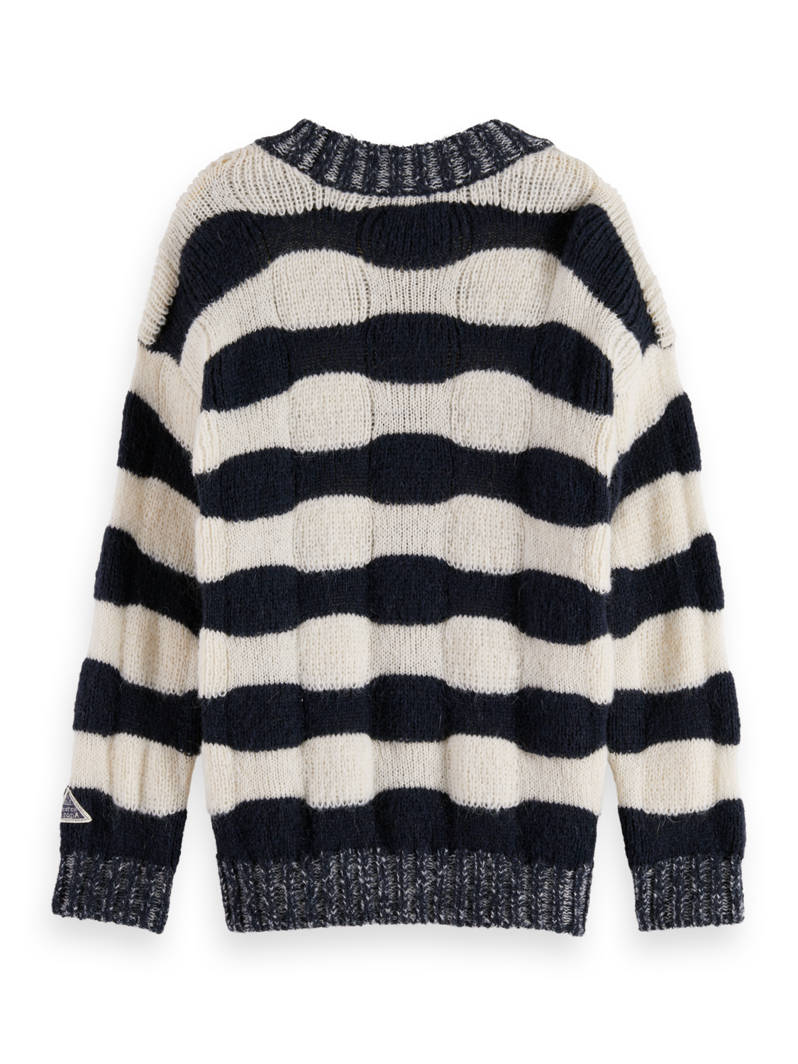Girls' Loose-Fit Chunky Striped Pullover