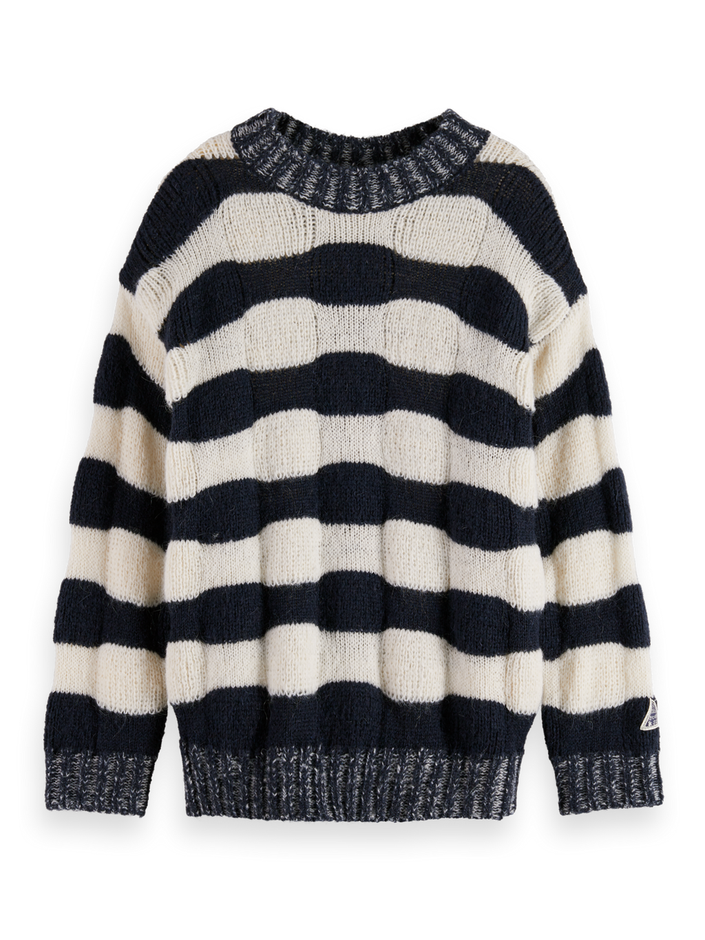 Girls' Loose-Fit Chunky Striped Pullover