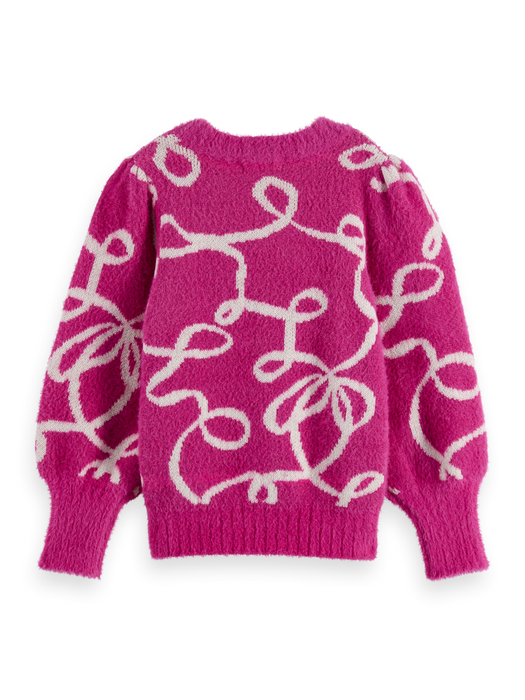 Girls' Turtleneck intarsia glitter pullover