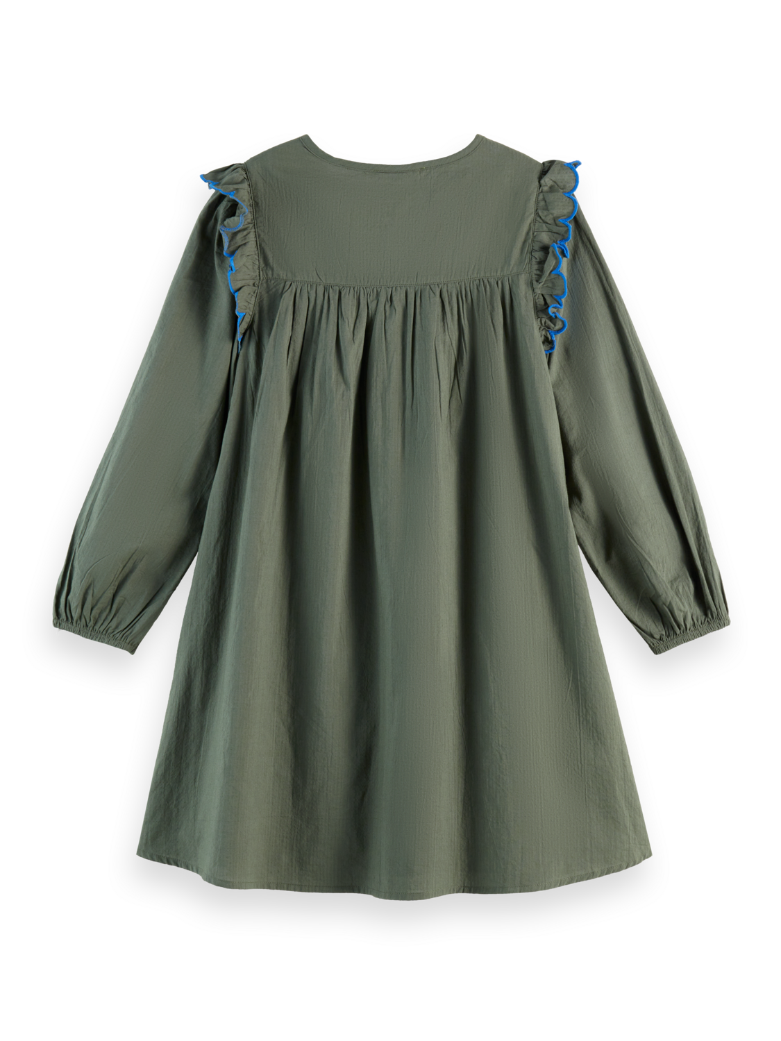Girls' Seersucker embroidered dress