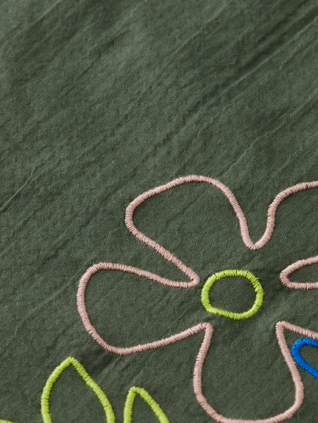 Girls' Seersucker embroidered dress