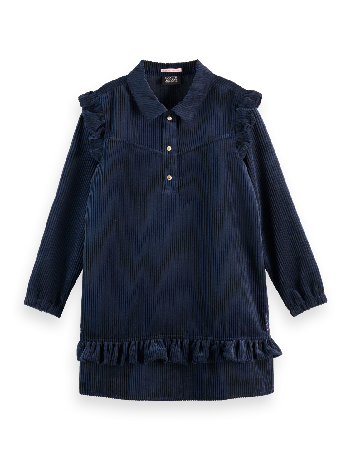Girls' Corduroy dress with ruffle details