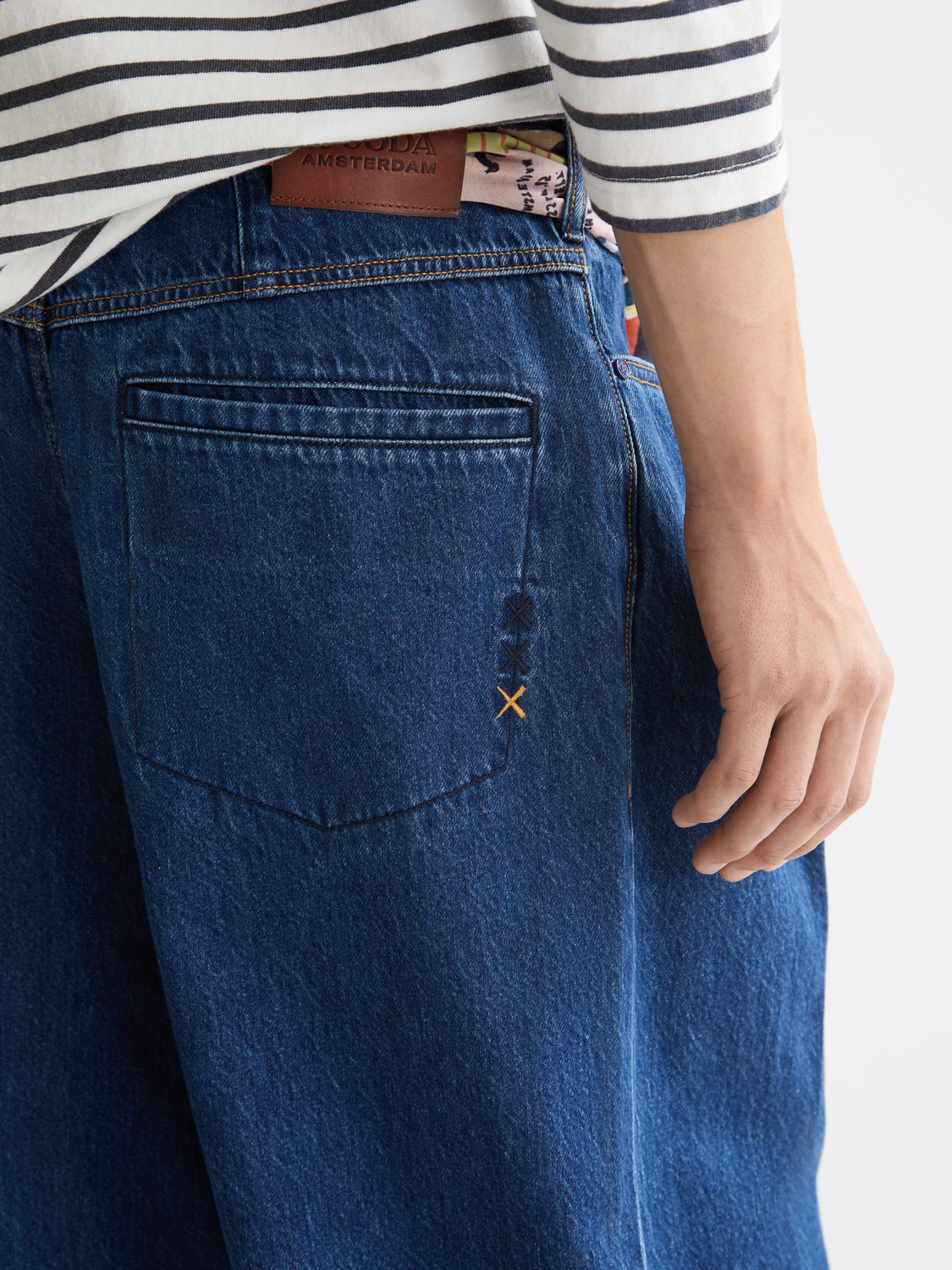 Seasonal Super Loose Pleat Front Jeans — Forever Blue