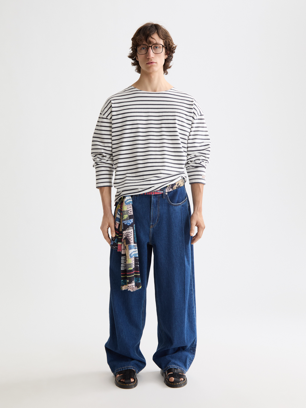 Seasonal Super Loose Pleat Front Jeans — Forever Blue