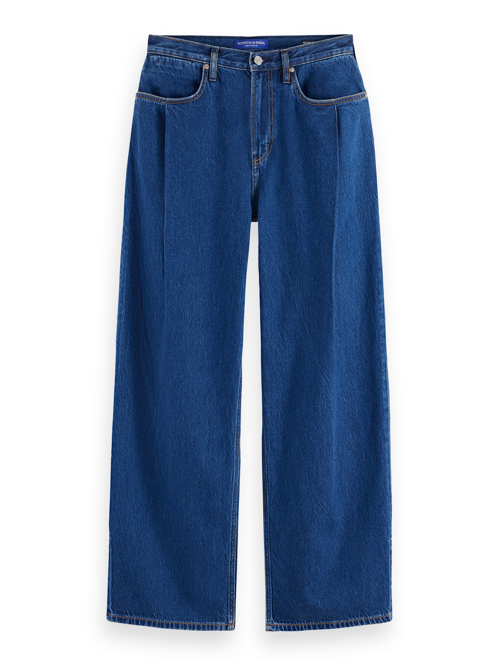 Seasonal Super Loose Pleat Front Jeans — Forever Blue