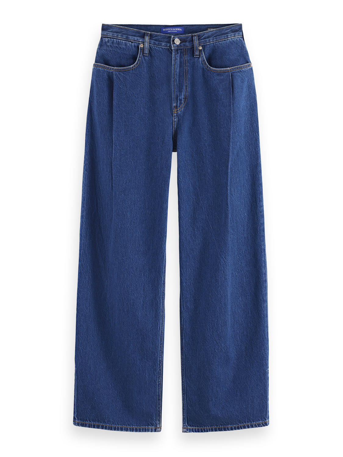 Seasonal Super Loose Pleat Front Jeans — Forever Blue