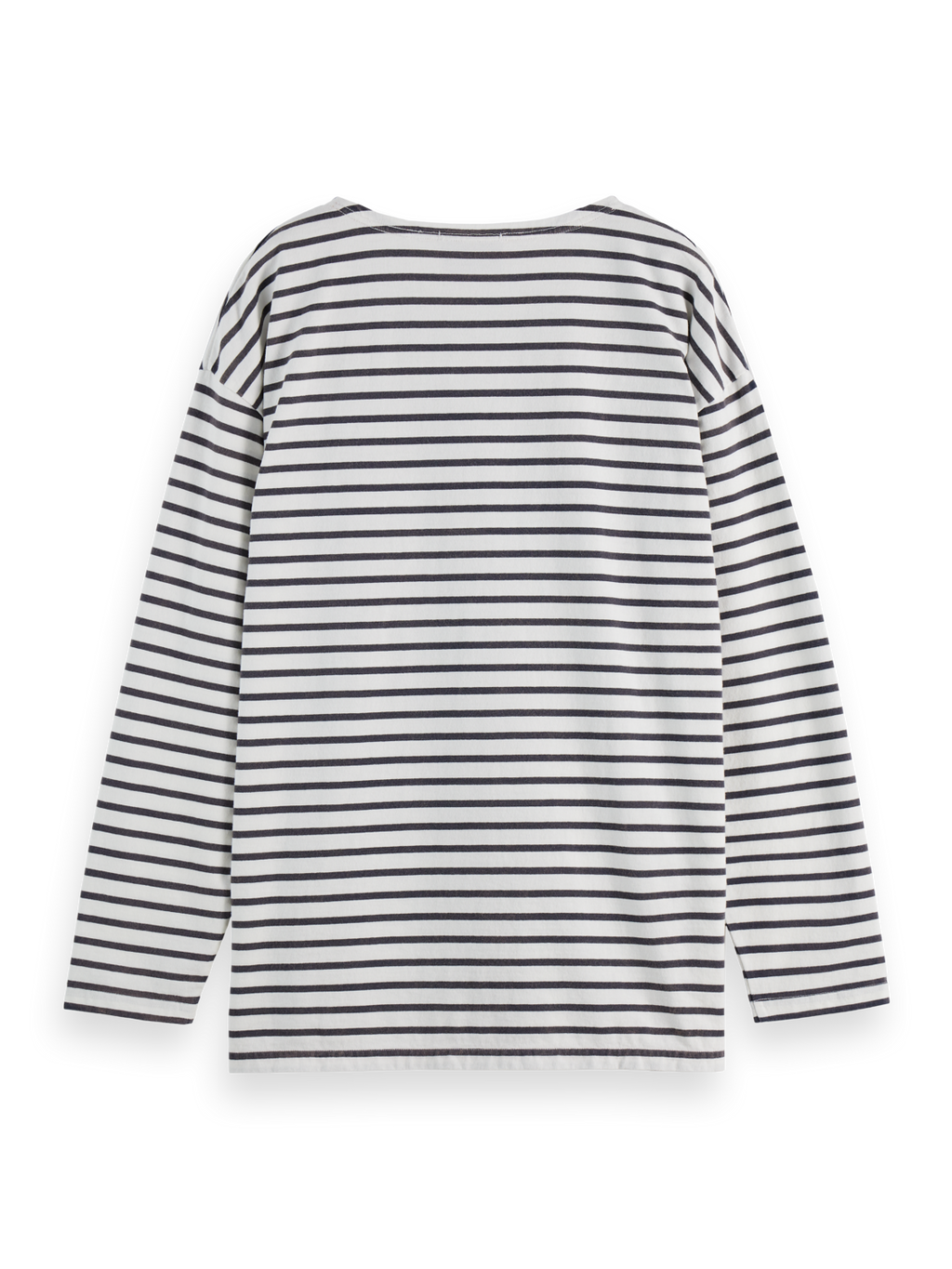 Denim Washed Long Sleeve Breton Tee