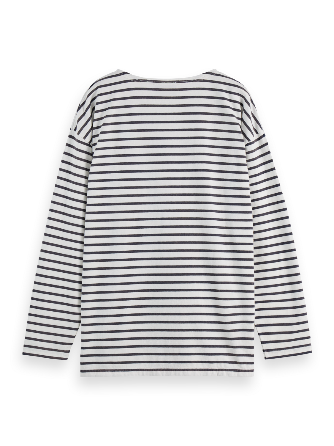 Denim Washed Long Sleeve Breton Tee