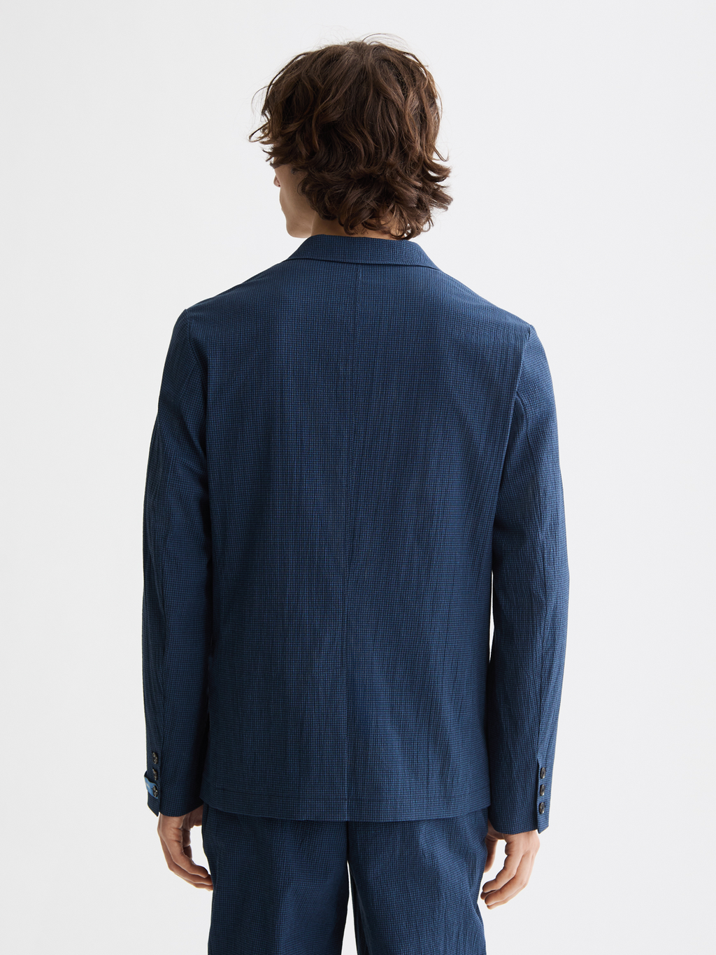 Regular-Fit Unconstructed Cotton-Blend Seersucker Blazer