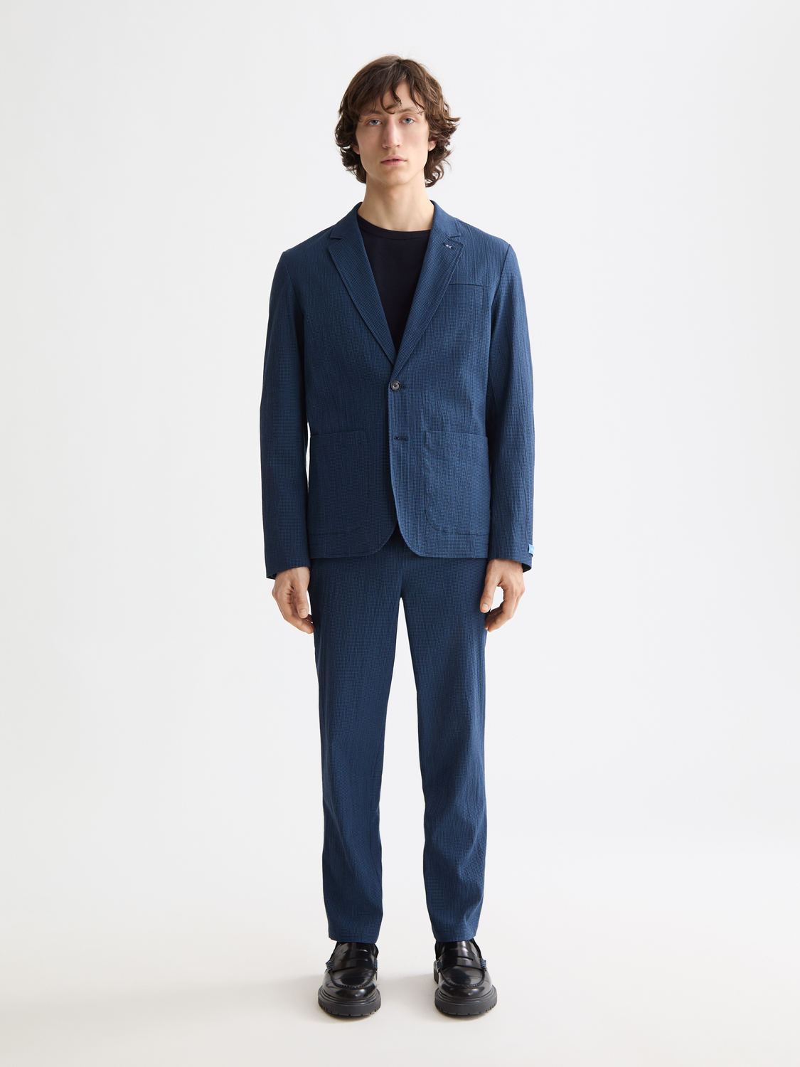 Regular-Fit Unconstructed Cotton-Blend Seersucker Blazer