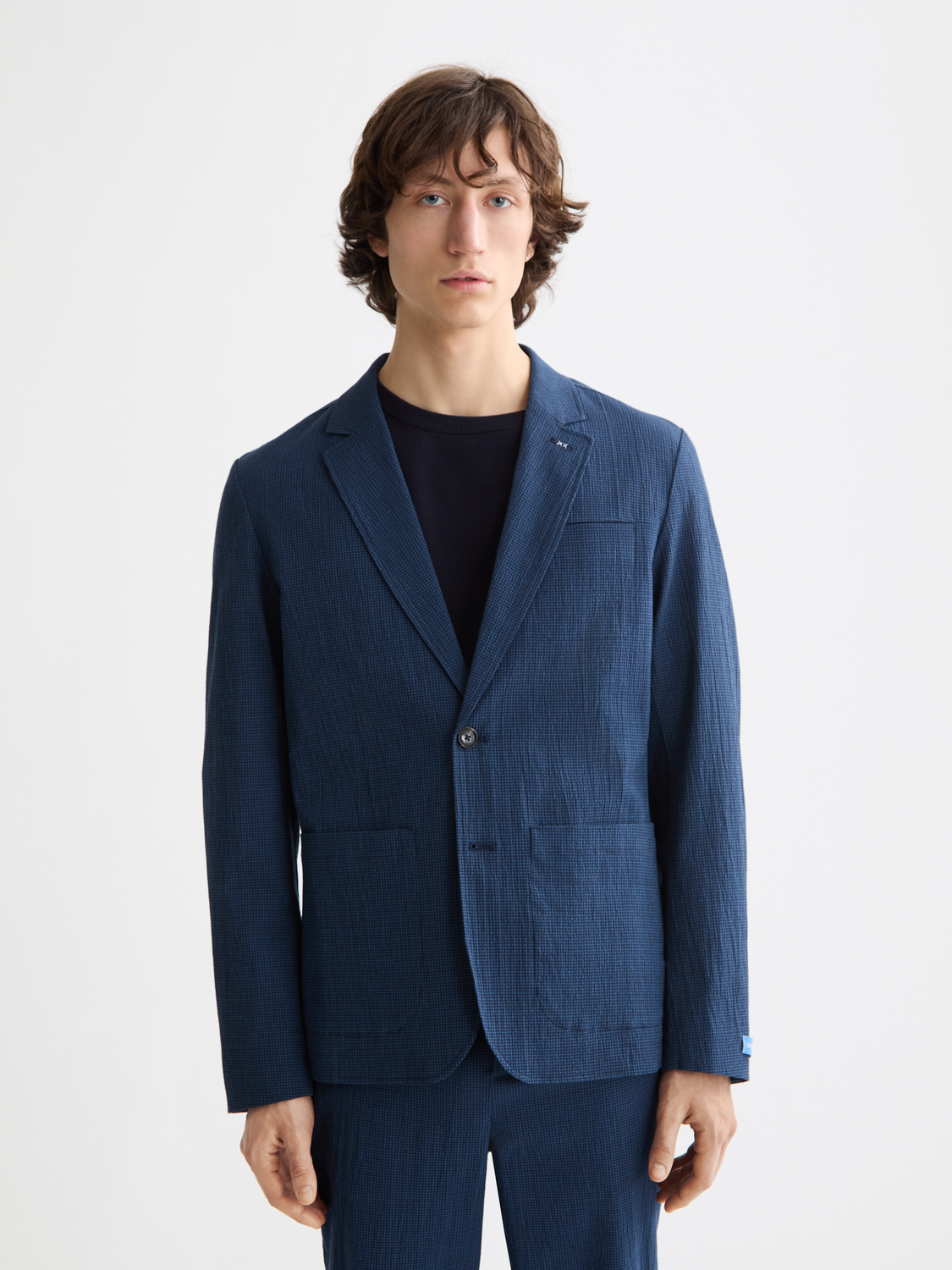 Regular-Fit Unconstructed Cotton-Blend Seersucker Blazer