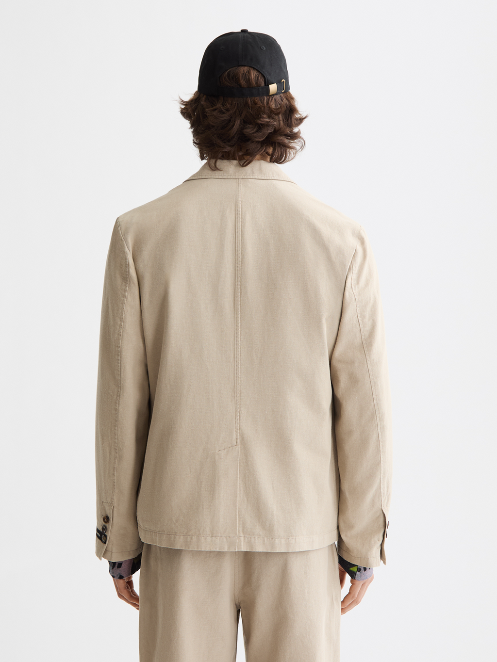 Relaxed-Fit Cotton Linen Twill 2-Button Blazer