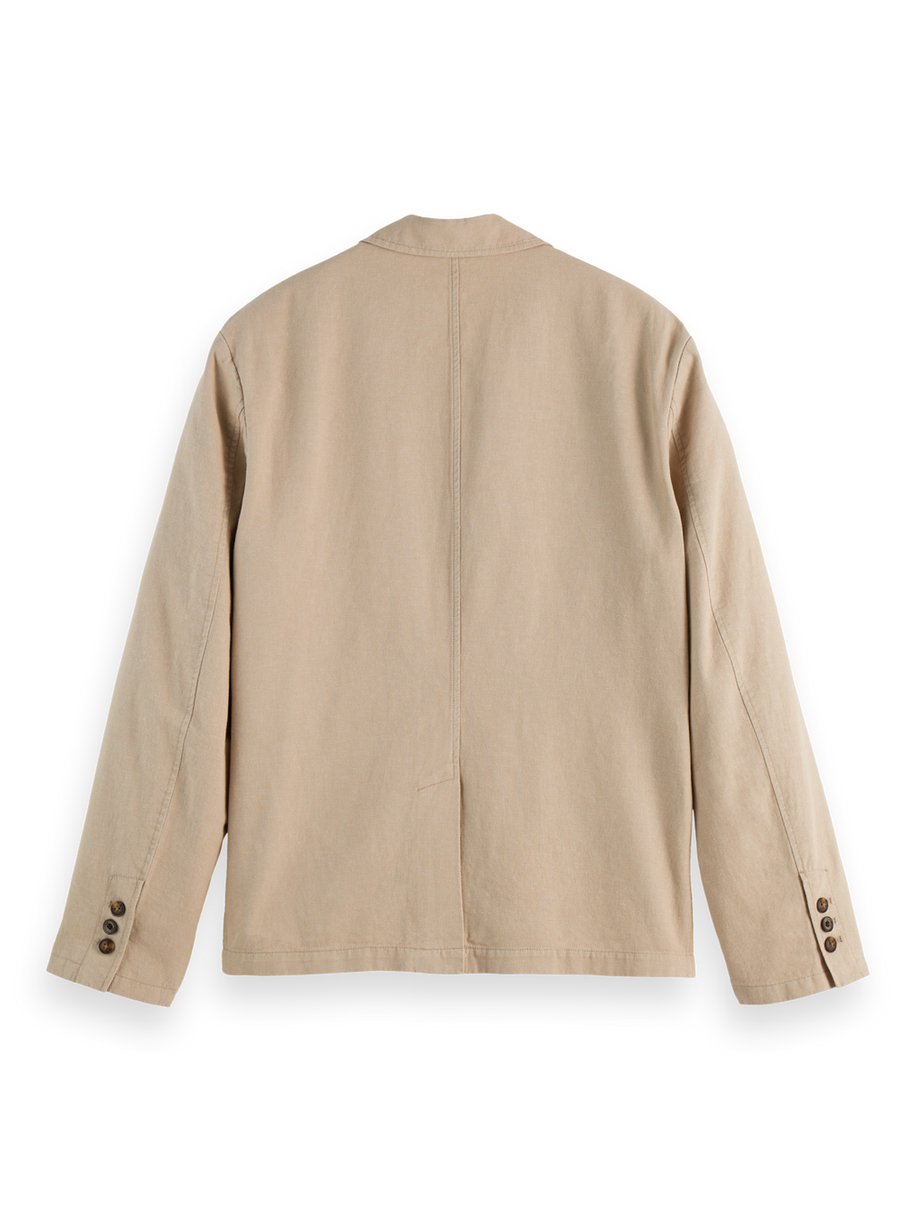 Relaxed-Fit Cotton Linen Twill 2-Button Blazer