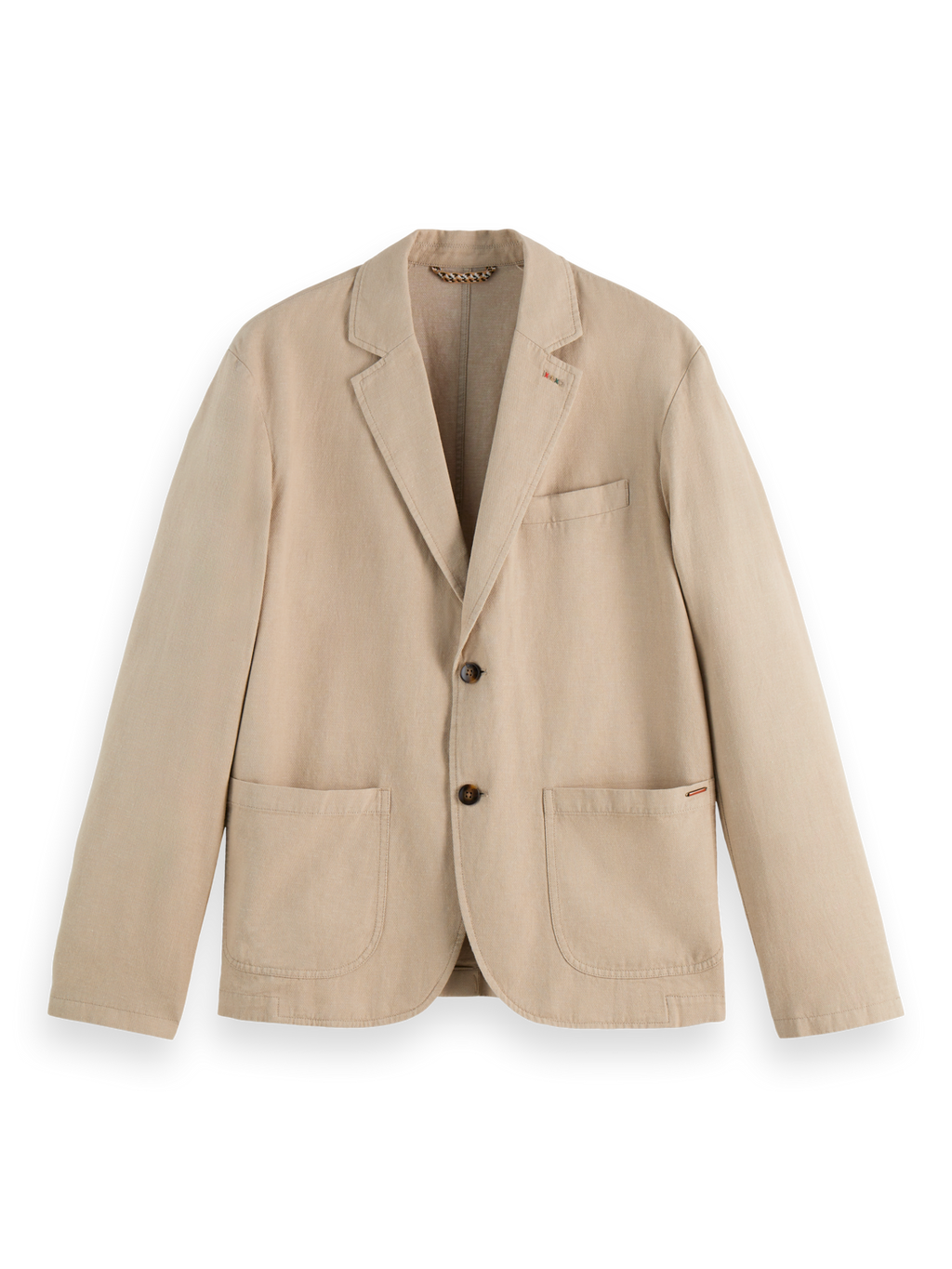 Relaxed-Fit Cotton Linen Twill 2-Button Blazer