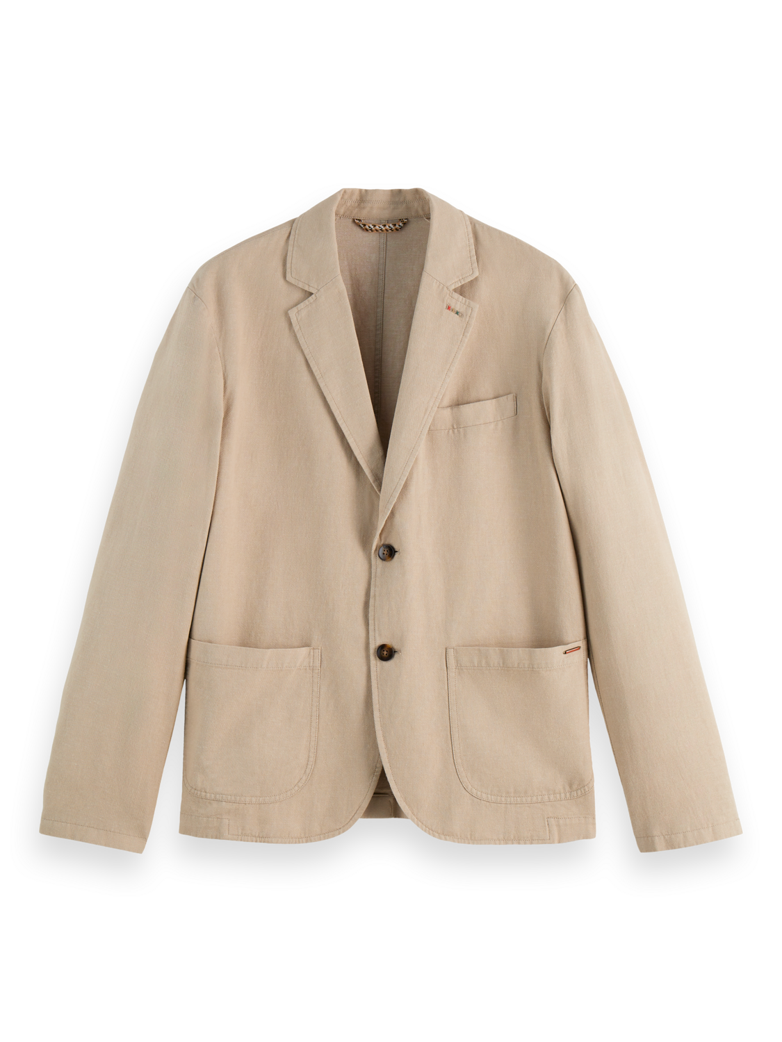 Relaxed-Fit Cotton Linen Twill 2-Button Blazer