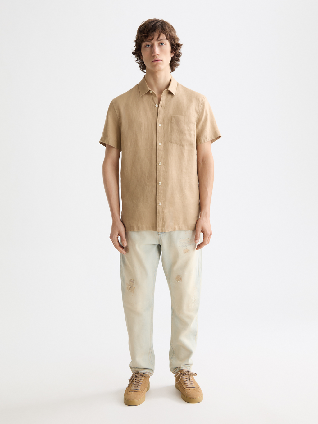 Core Seasonal Regular-Fit Short-Sleeved Linen Shirt