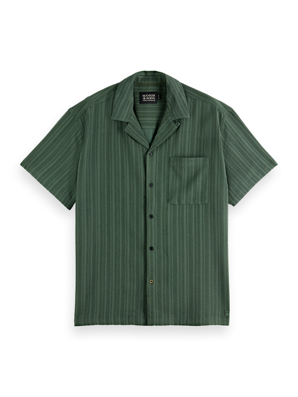 Tonal-Striped Short-Sleeved Shirt
