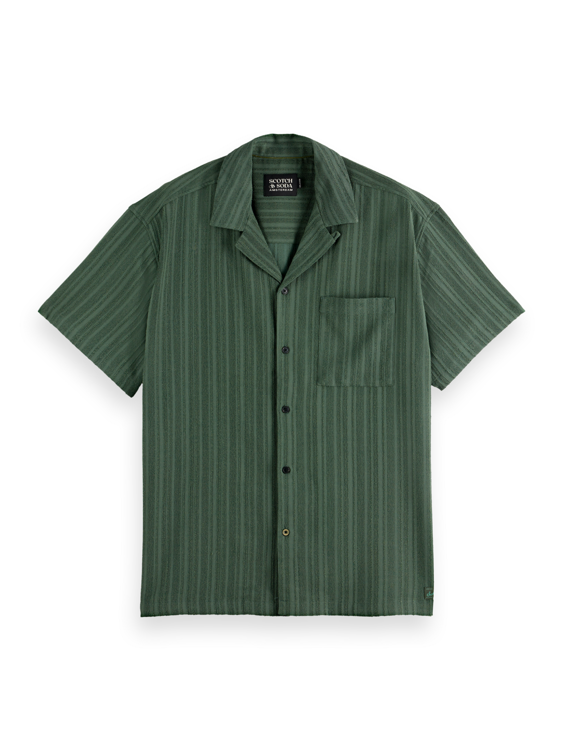Tonal-Striped Short-Sleeved Shirt