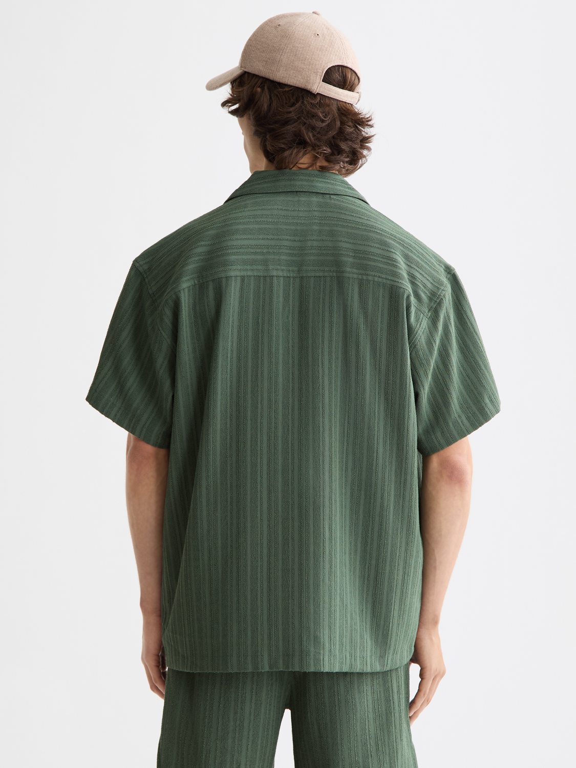 Tonal-Striped Short-Sleeved Shirt