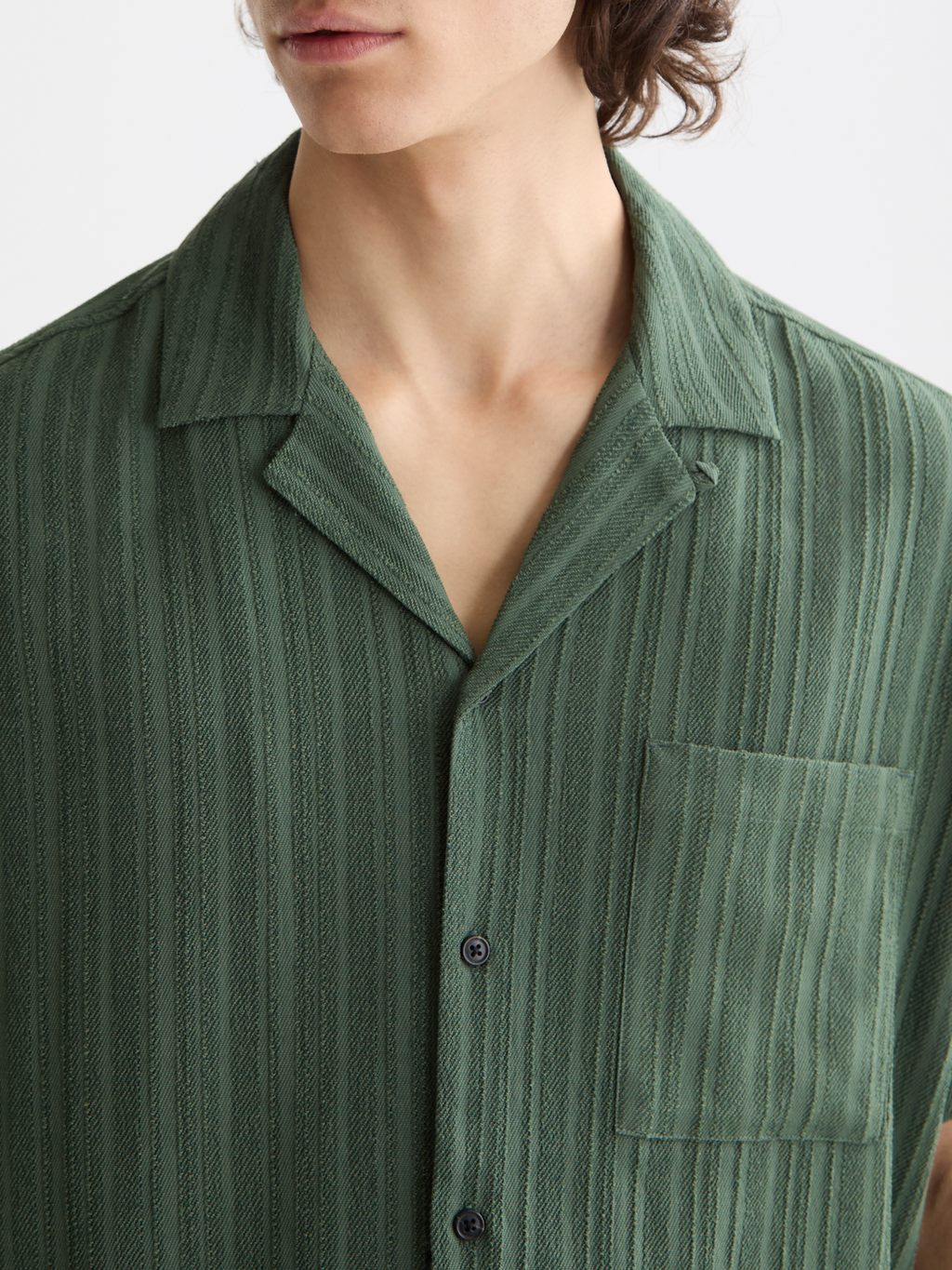 Tonal-Striped Short-Sleeved Shirt