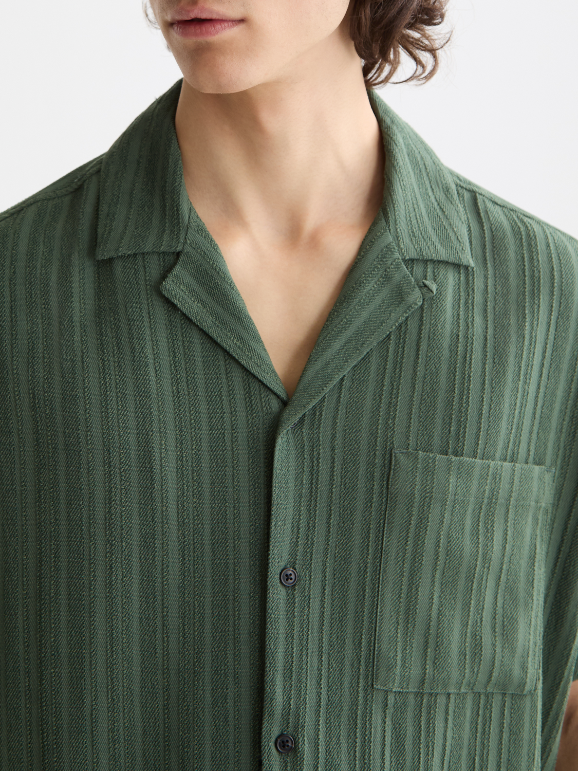 Tonal-Striped Short-Sleeved Shirt