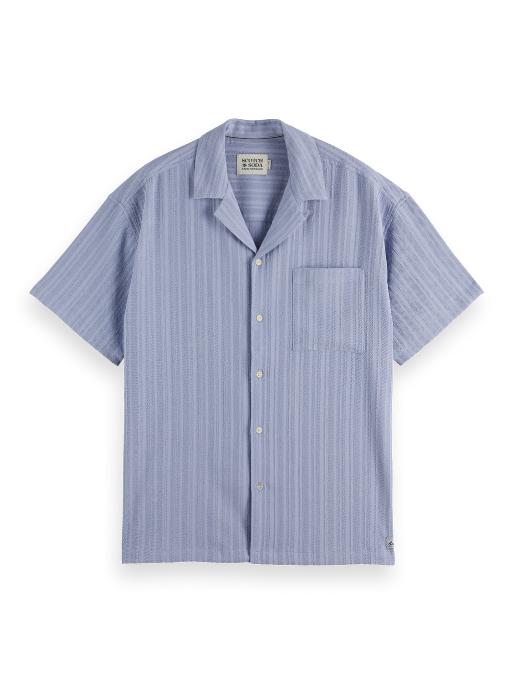 Tonal-Striped Short-Sleeved Shirt