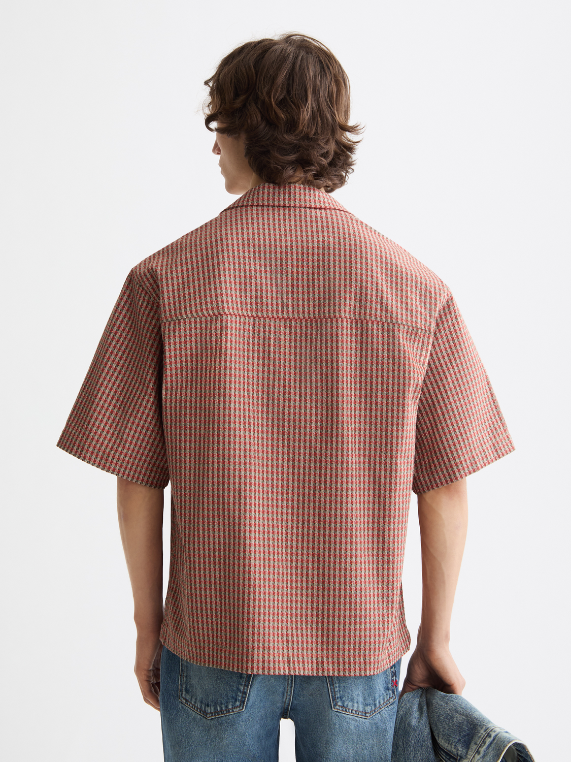 Micro Geo Print Short-Sleeved Shirt