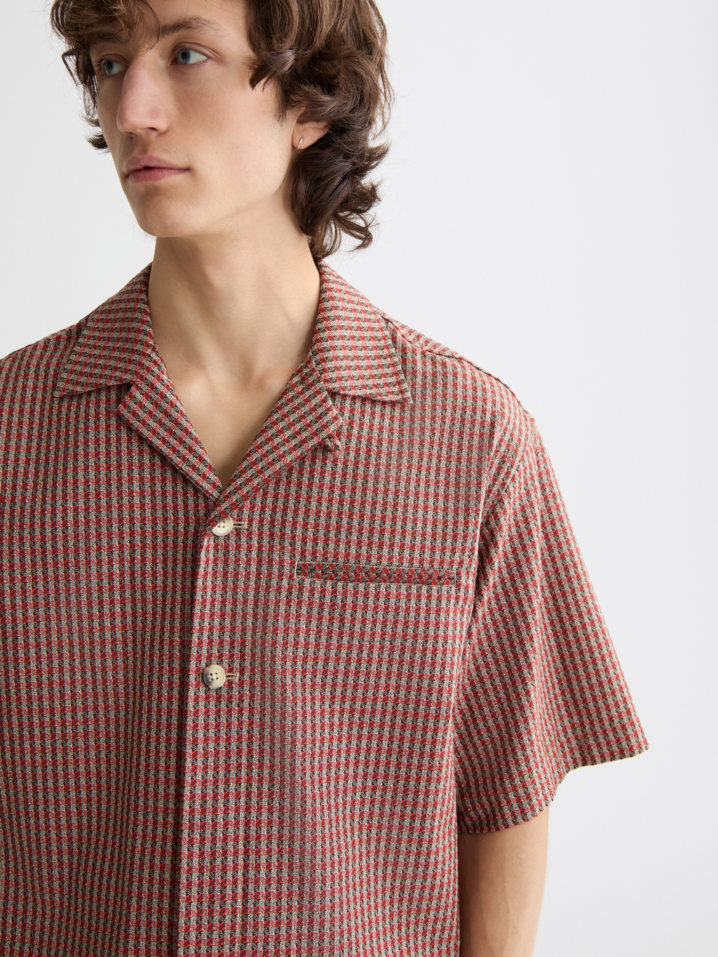 Micro Geo Print Short-Sleeved Shirt