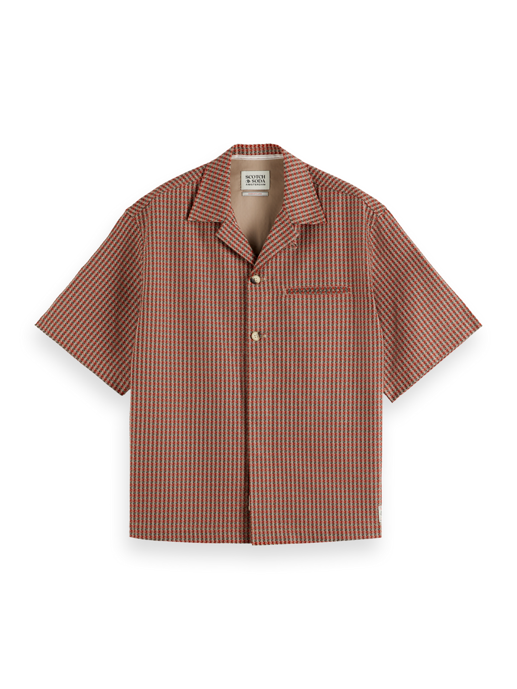 Micro Geo Print Short-Sleeved Shirt