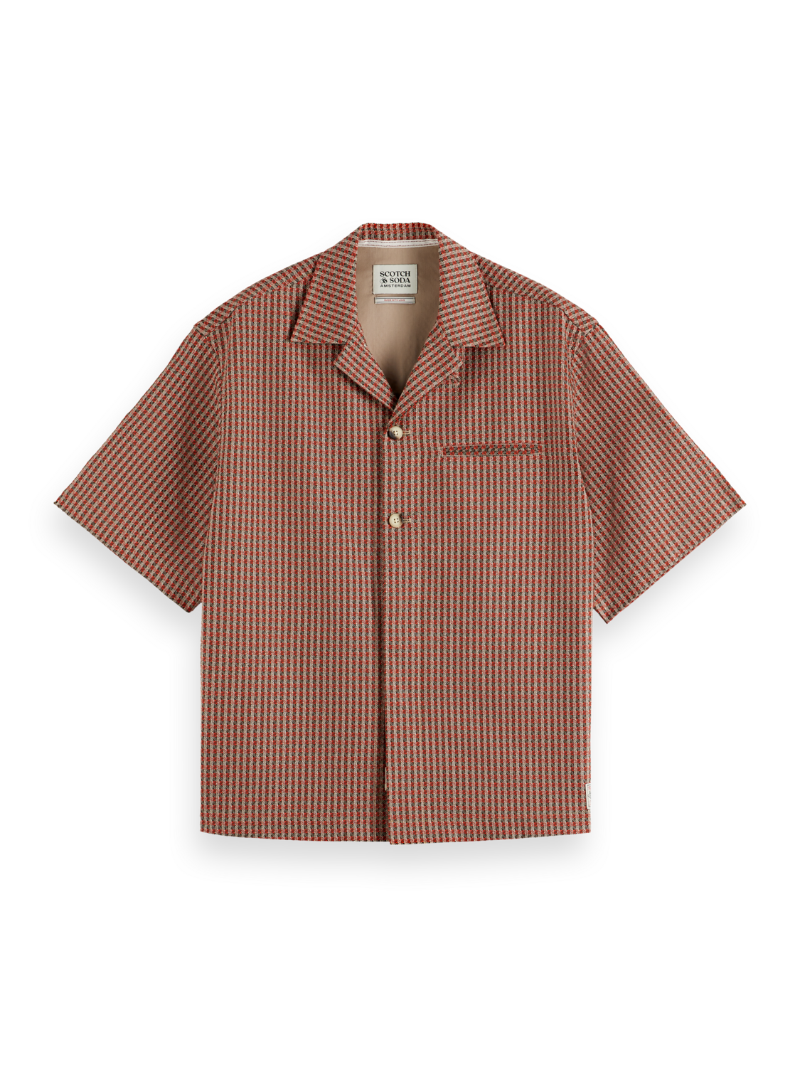 Micro Geo Print Short-Sleeved Shirt