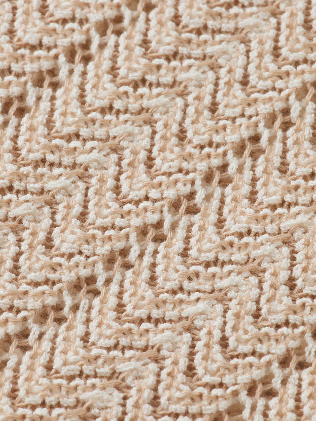 Open Structured Knitted V-Neck Polo