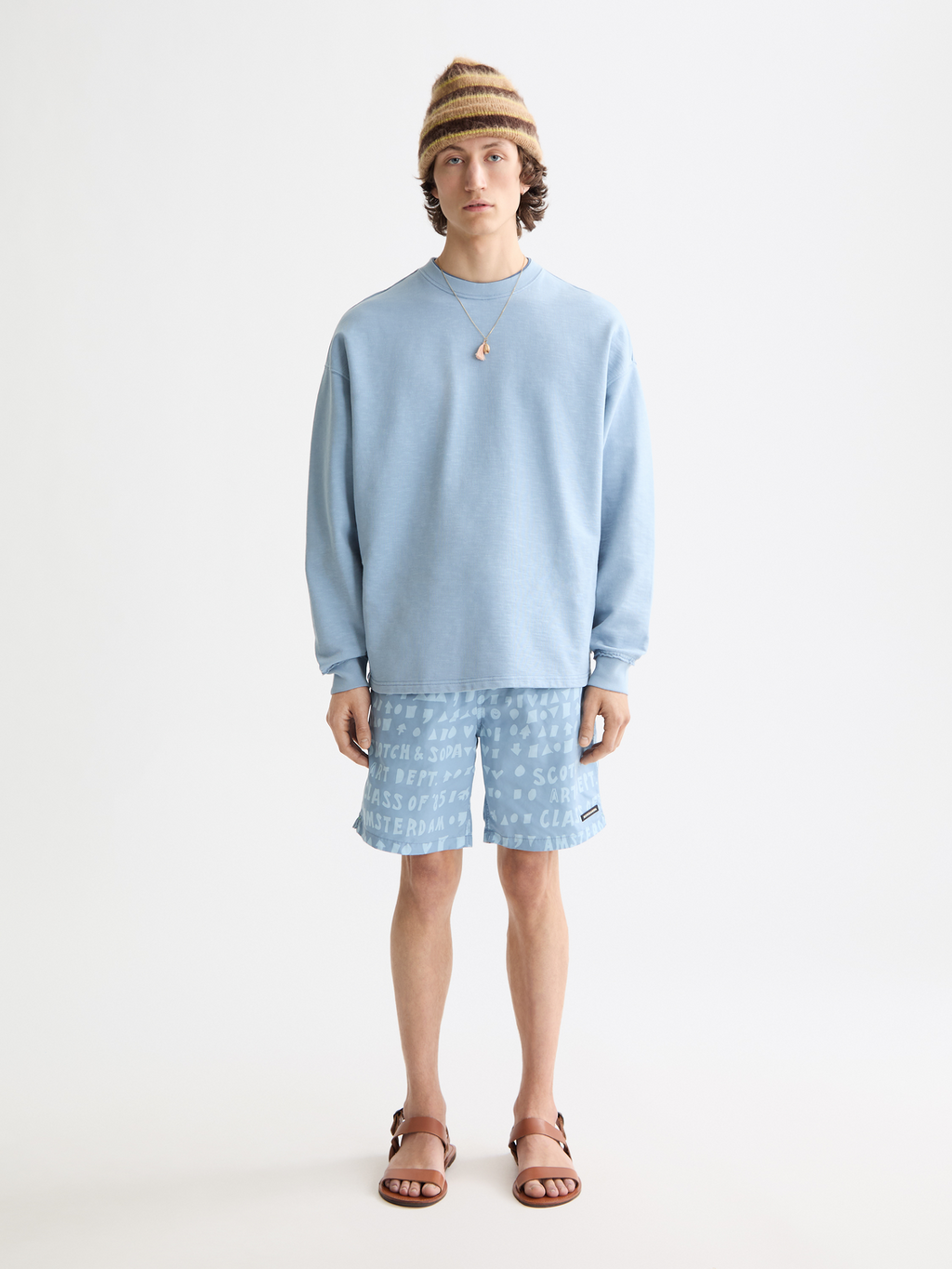 Printed Longer-Length Swim Shorts