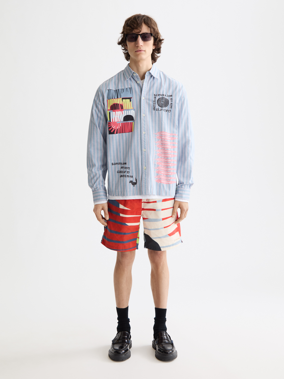 Printed Longer-Length Swim Shorts