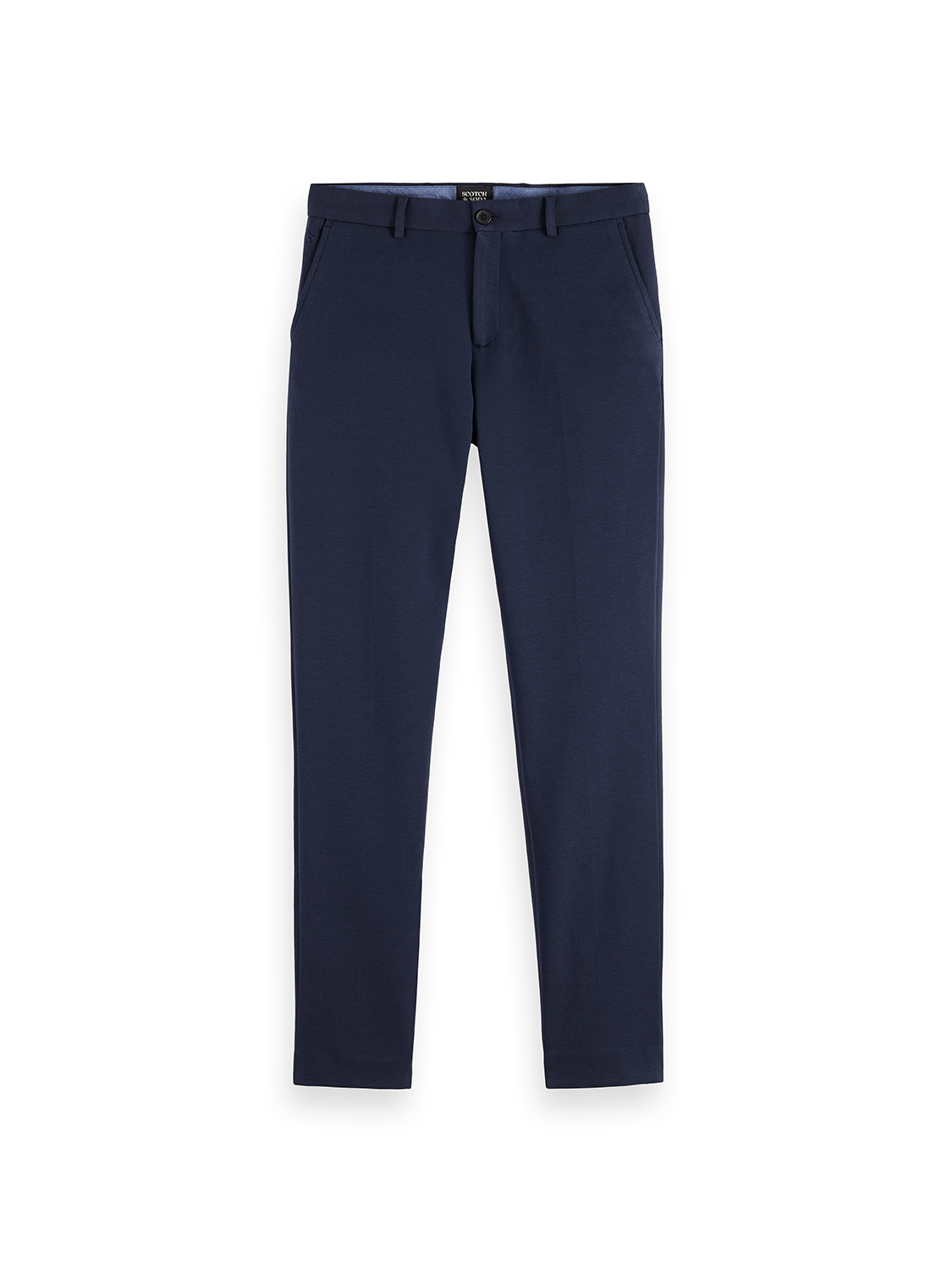 Navy blue pants on a white background