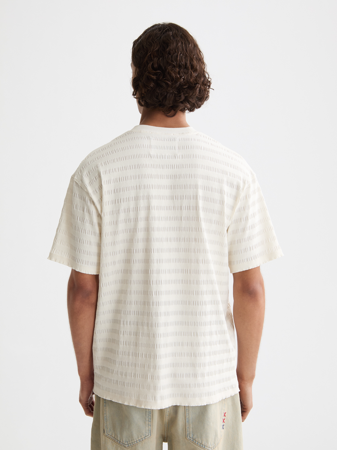 Relaxed-Fit Horizonal Textured T-Shirt