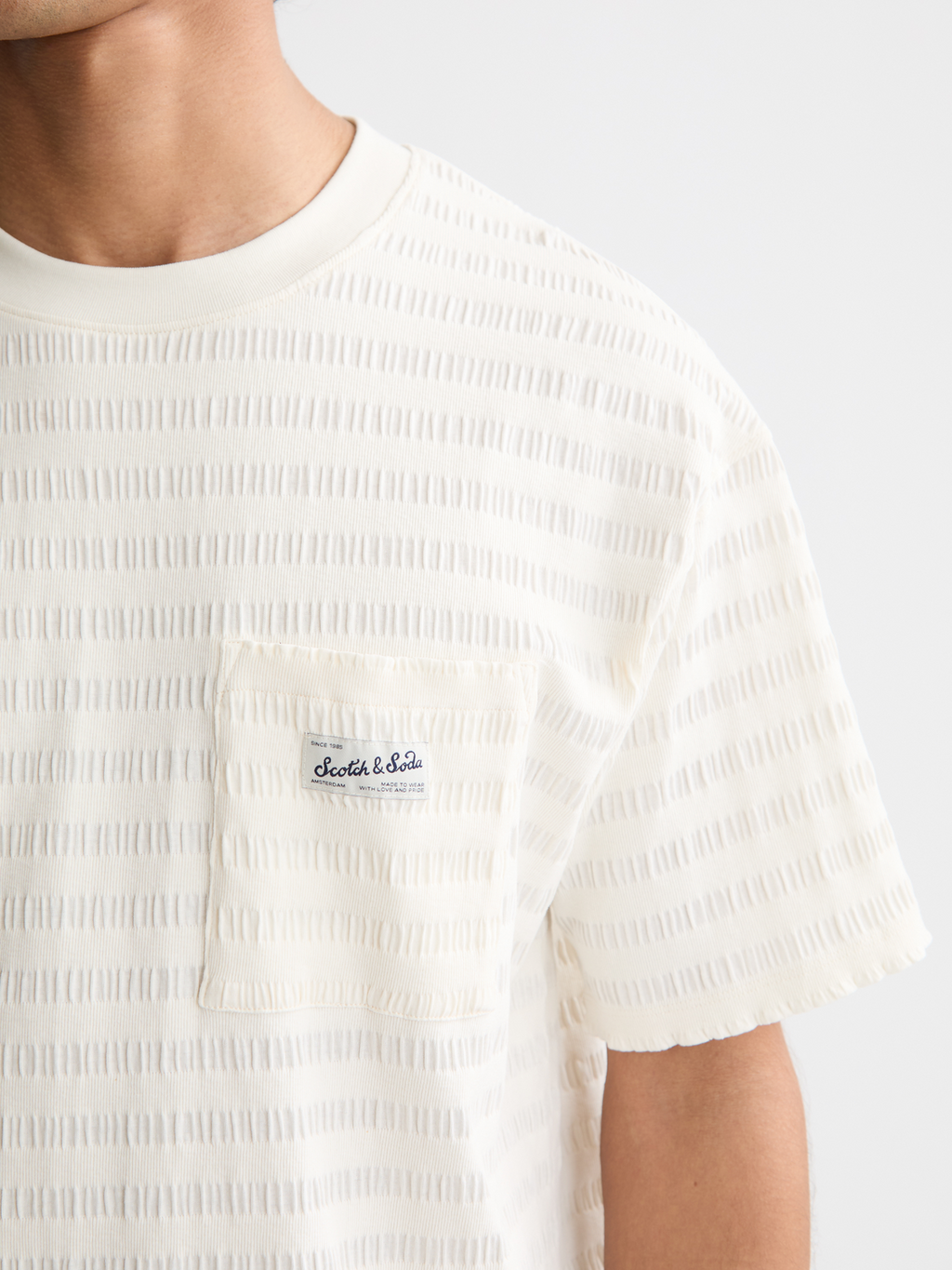 Relaxed-Fit Horizonal Textured T-Shirt