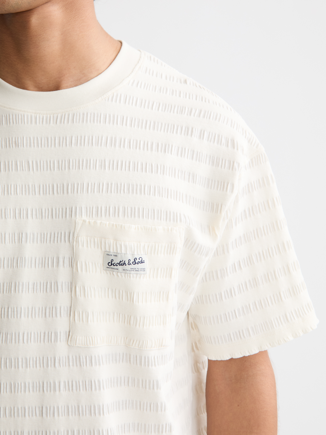 Relaxed-Fit Horizonal Textured T-Shirt