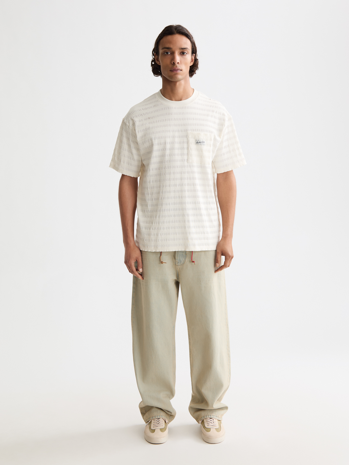 Relaxed-Fit Horizonal Textured T-Shirt