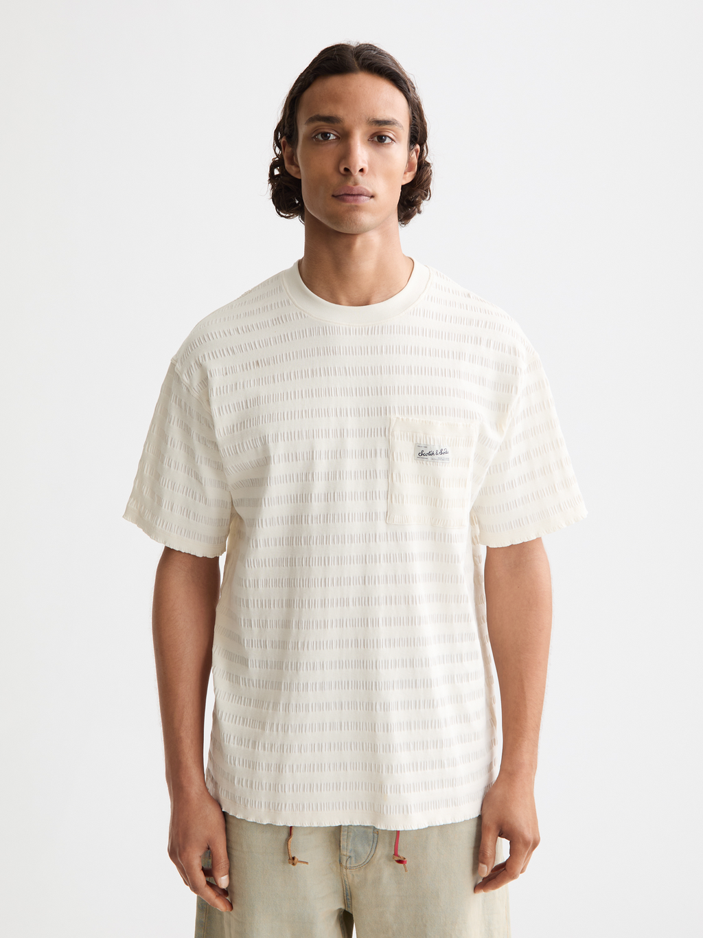 Relaxed-Fit Horizonal Textured T-Shirt