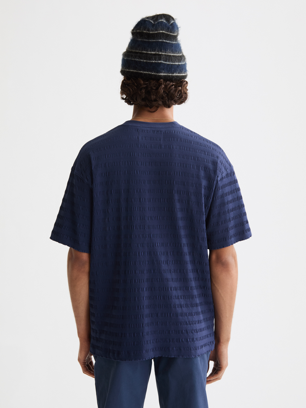 Relaxed-Fit Horizonal Textured T-Shirt