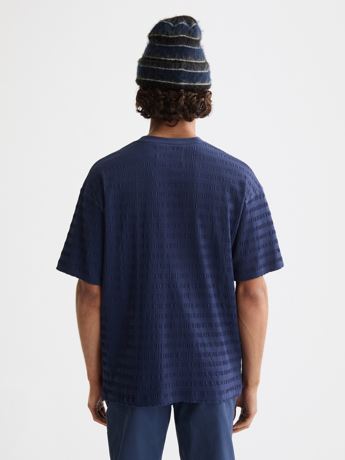 Relaxed-Fit Horizonal Textured T-Shirt