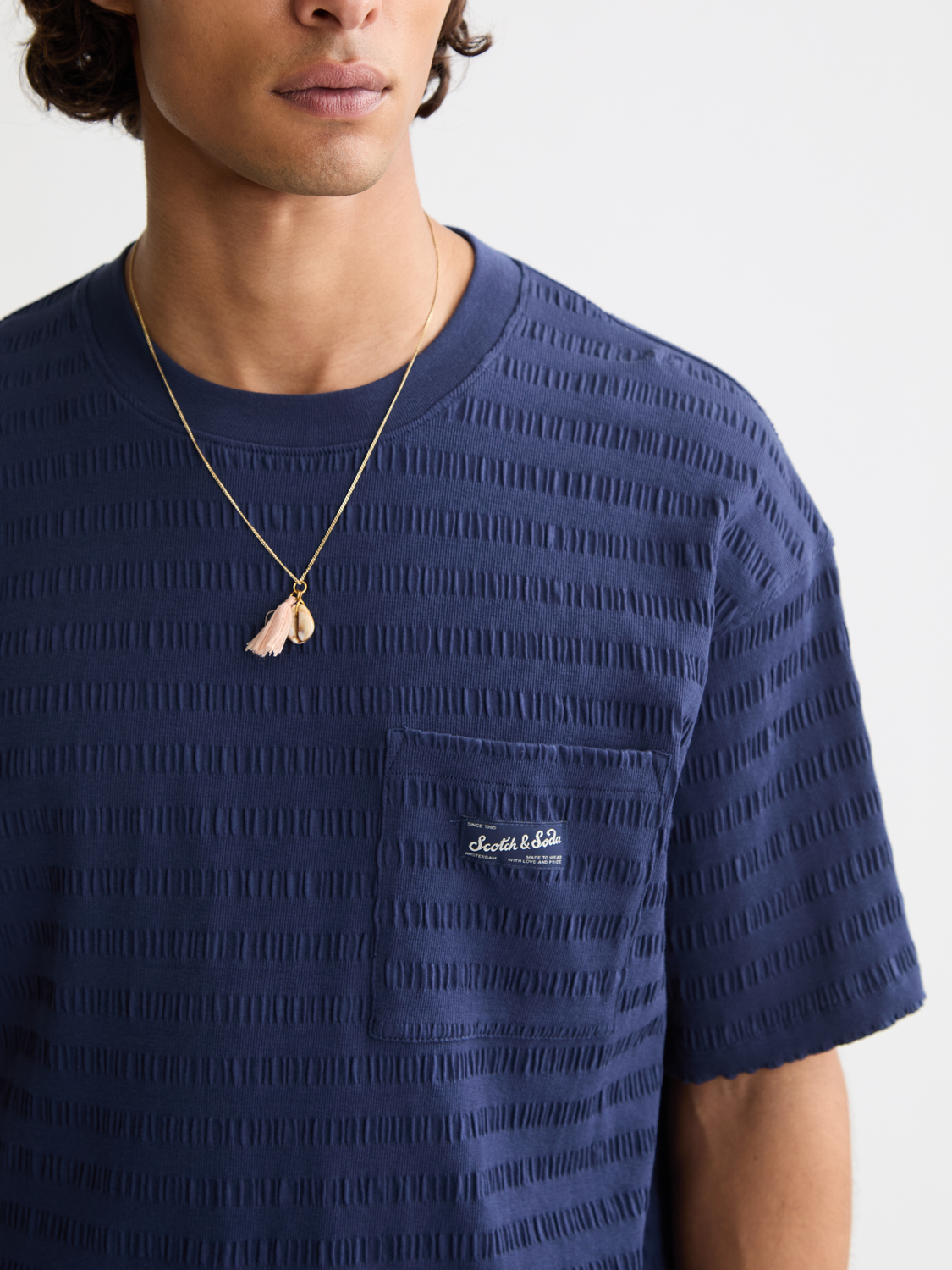 Relaxed-Fit Horizonal Textured T-Shirt