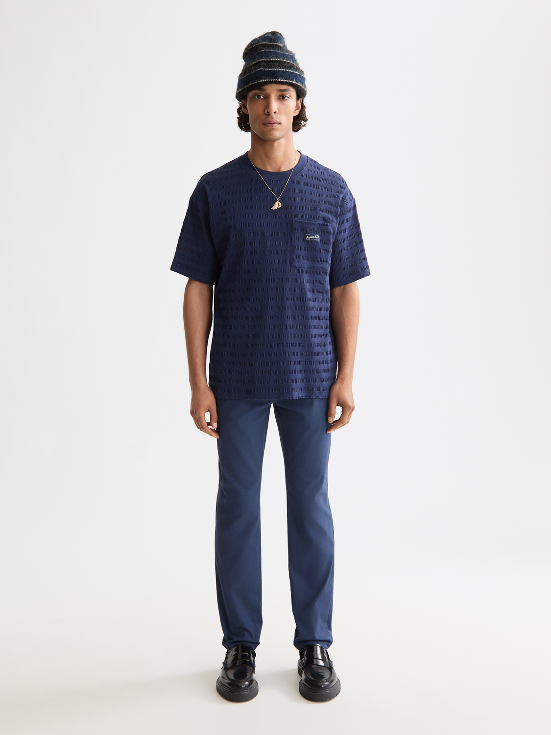 Relaxed-Fit Horizonal Textured T-Shirt