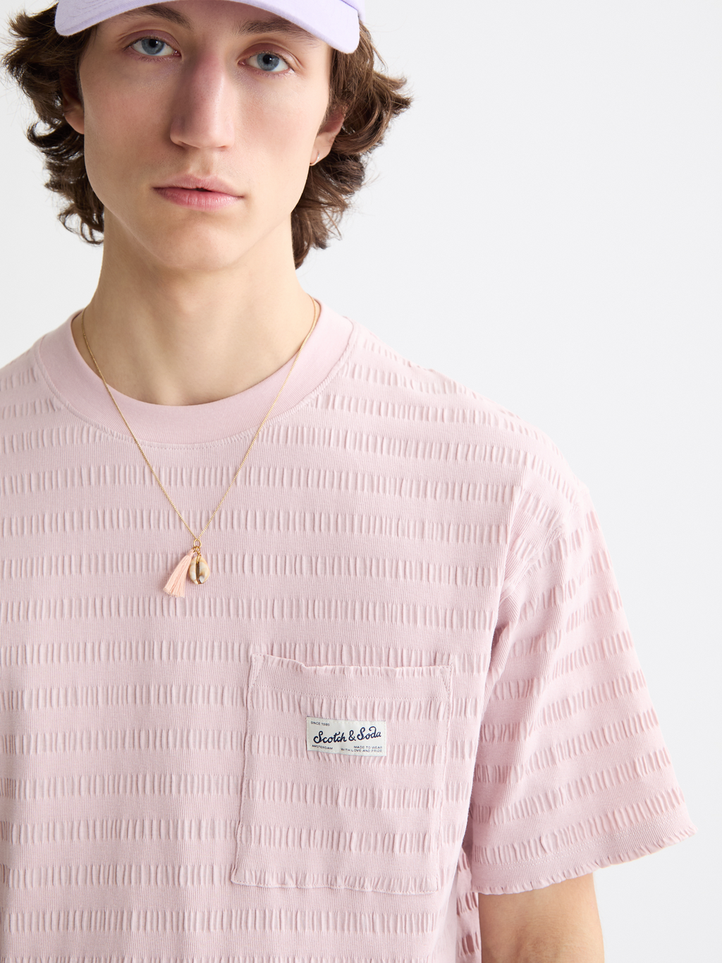 Relaxed-Fit Horizonal Textured T-Shirt