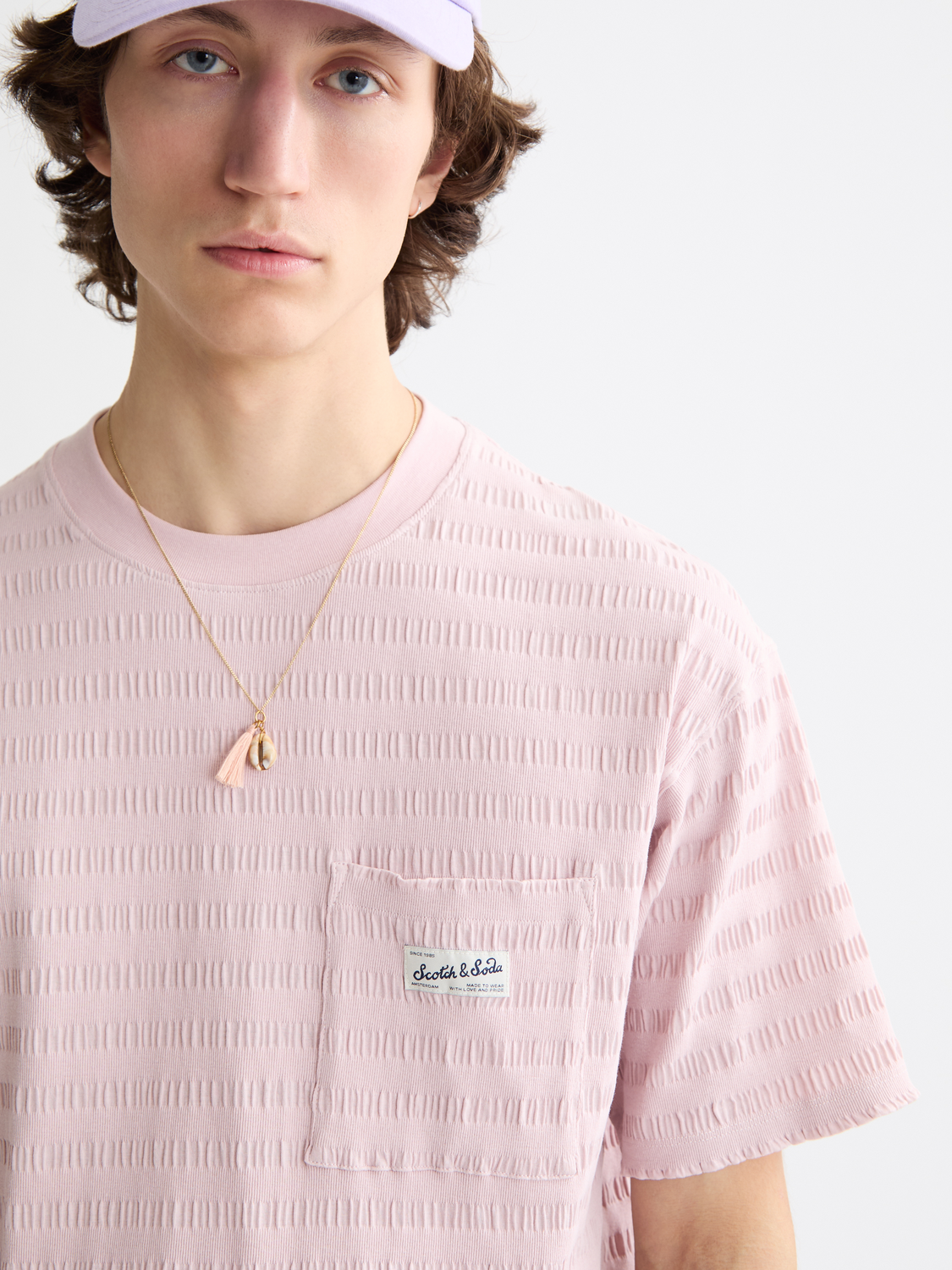 Relaxed-Fit Horizonal Textured T-Shirt