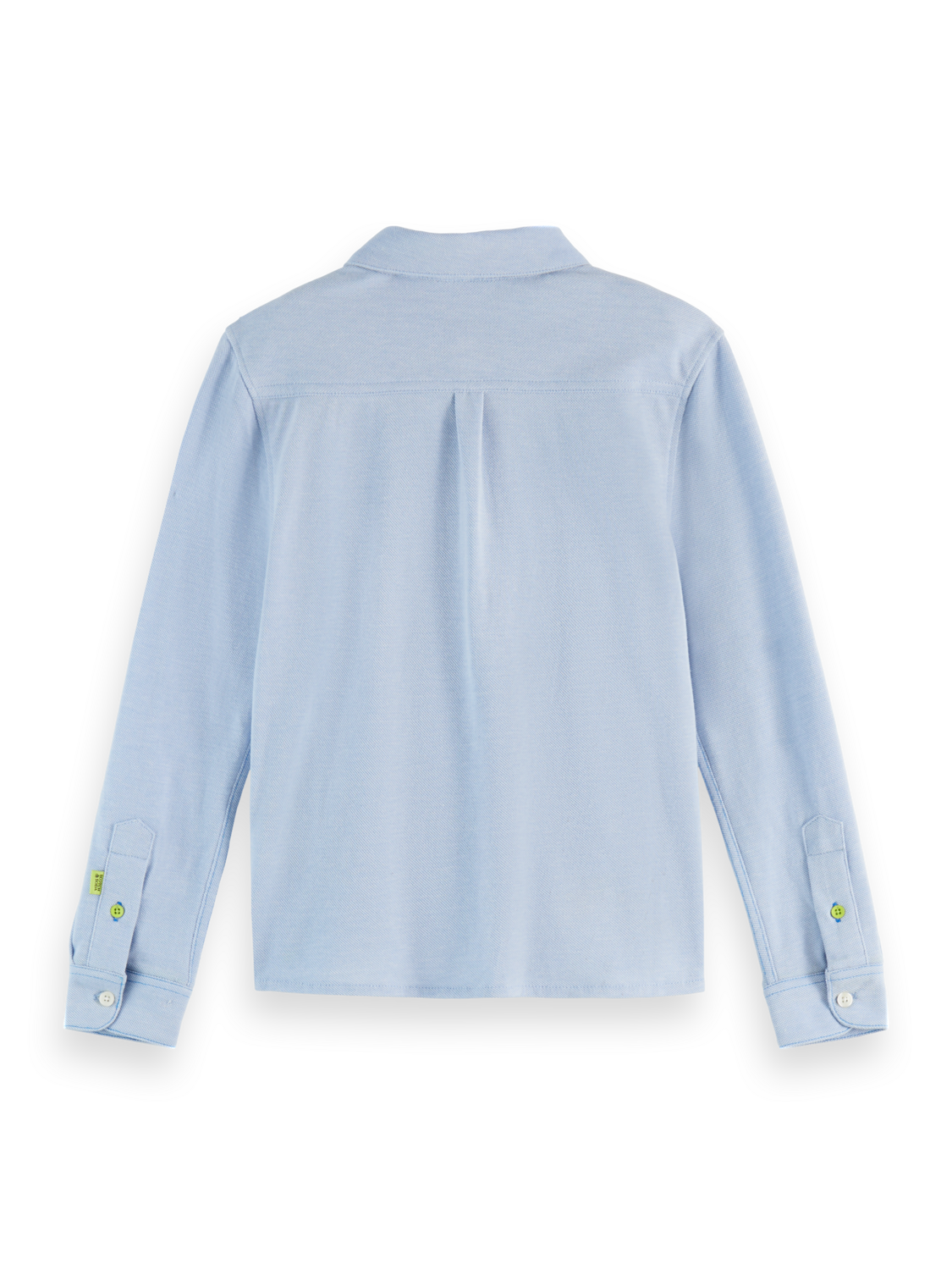 Boys' Regular-fit two-tone pique long-sleeve shirt