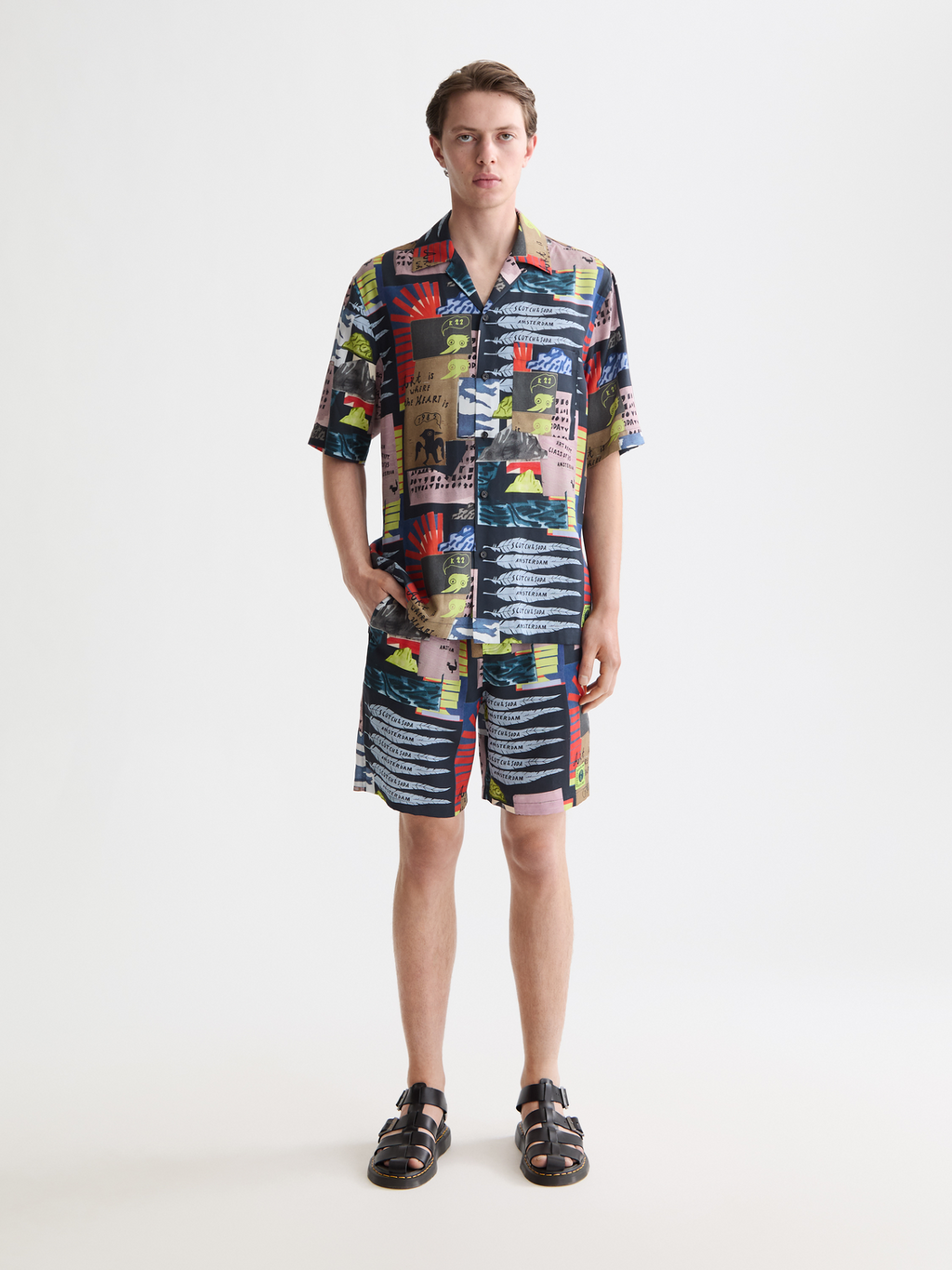 Fave - Printed Tencel Regular Fit Bermuda Shorts